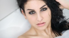 Woman brunettes models curly hair