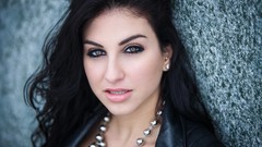 Woman brunettes models curly hair