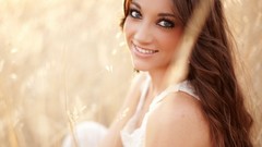 Woman brunettes models girls in nature