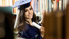 Woman brunettes models graduation