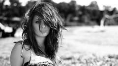 Woman brunettes models grayscale