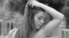 Woman brunettes models grayscale Lily C