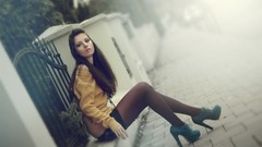 Woman brunettes models high heels Miobi