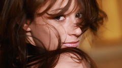 Woman brunettes models looking back hair in face The Life 