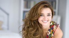 Woman brunettes models miranda kerr dimples