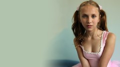 Woman brunettes models pigtails cleavage