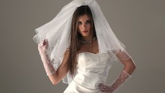 Woman brunettes models pornstars wedding dresses W4B magazine 
