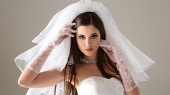 Woman brunettes models pornstars wedding dresses W4B magazine 