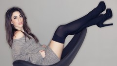 Woman brunettes models Simple Background