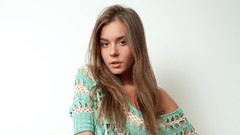 Woman brunettes models Simple Background Lily C