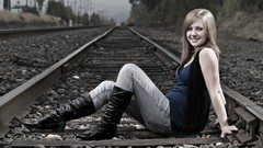 Woman brunettes models trainway