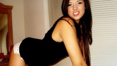 Woman brunettes on all fours