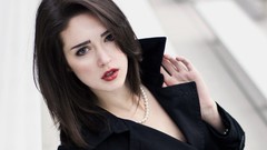 Woman brunettes pale skin Nicole Weaver