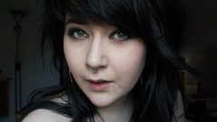 Woman brunettes piercings