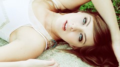 Woman brunettes piercings models lying down Sarah Vasquez