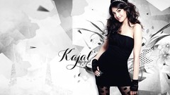 Woman brunettes polka dots Kajal Agarwal