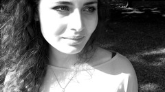 Woman brunettes portraits greyscale