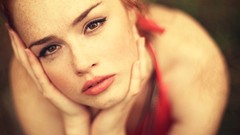 Woman brunettes redheads