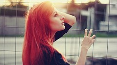 Woman brunettes redheads