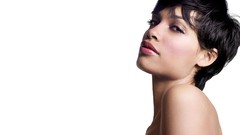 Woman brunettes rosario dawson Simple Background