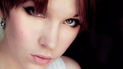 Woman brunettes short hair