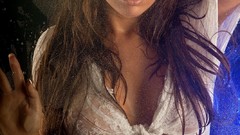 Woman brunettes shower nude boobs Sydney Barlette