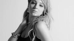 Woman brunettes singers grayscale Tulisa Contostavlos