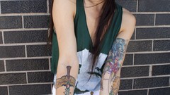 Woman brunettes skinny Lights Valerie Poxleitner Lights band 