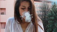 Woman brunettes smoker