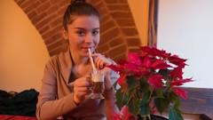 Woman brunettes straws Met-Art magazine Lily C