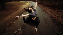 Woman brunettes streets