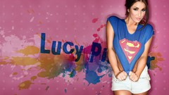 Woman brunettes Superman Logo Lucy Pinder