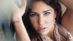 Woman brunettes supermodels Anja Zeidler