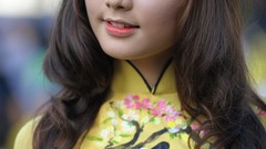 Woman brunettes vietnamese ao dai
