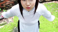 Woman brunettes vietnamese ao dai