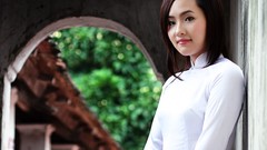 Woman brunettes vietnamese ao dai