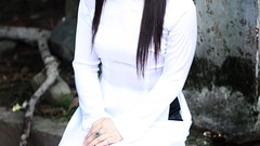 Woman brunettes vietnamese ao dai