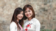 Woman brunettes vietnamese ao dai
