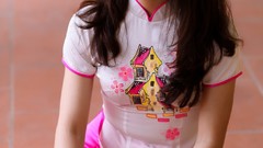 Woman brunettes vietnamese ao dai