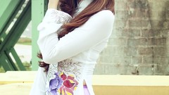 Woman brunettes vietnamese ao dai