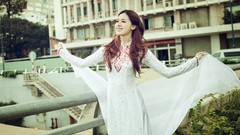 Woman brunettes vietnamese ao dai