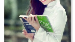 Woman brunettes vietnamese ao dai