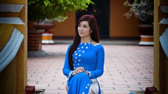 Woman brunettes vietnamese ao dai