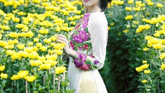 Woman brunettes vietnamese ao dai Midu
