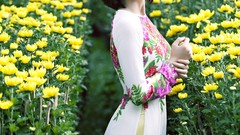 Woman brunettes vietnamese ao dai Midu