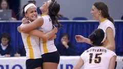 Woman brunettes volleyball