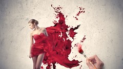 Woman brush dress colors