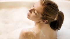 Woman bubbles brunettes