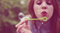 Woman bubbles brunettes