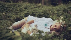 Woman Bunnies forests